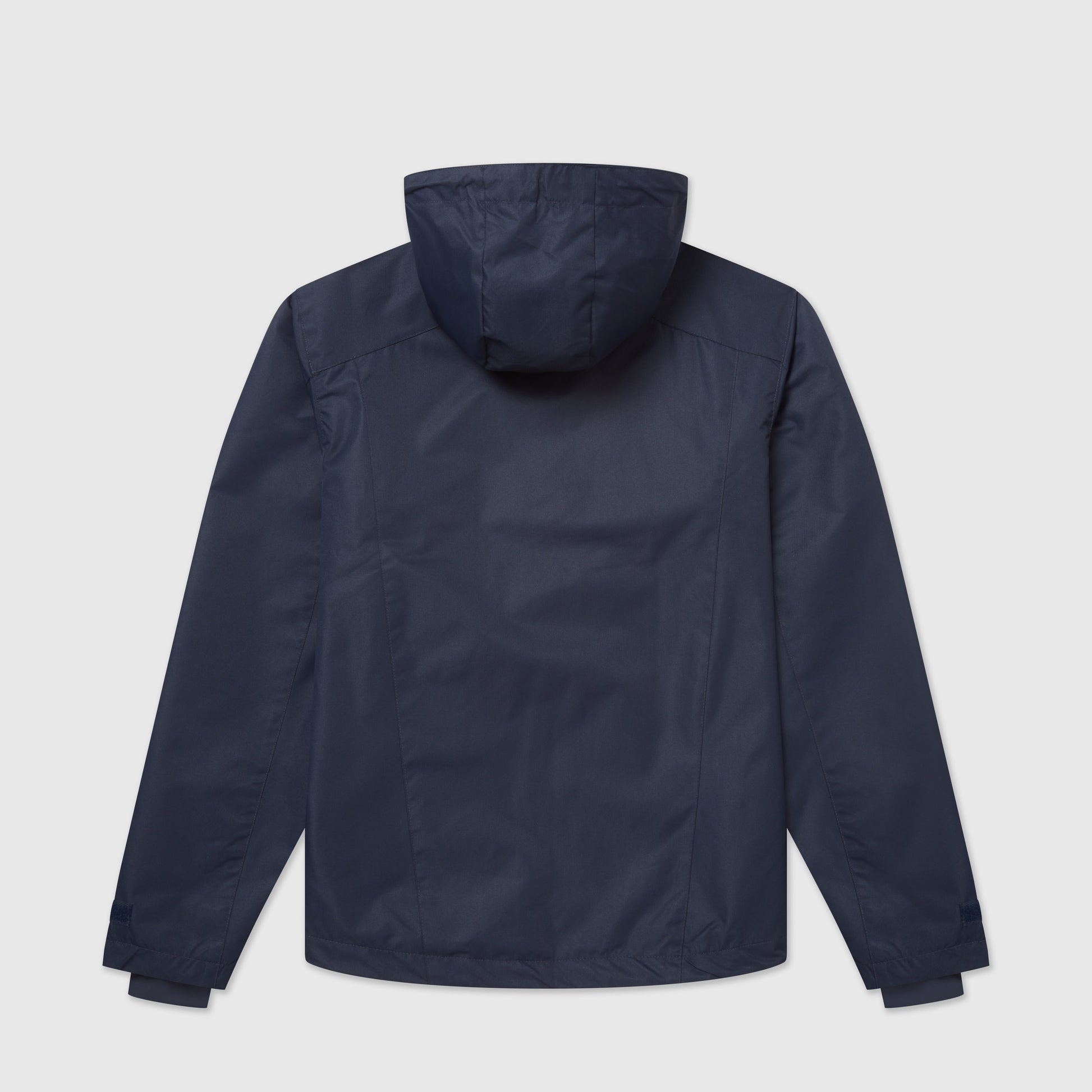 Back image of navy waterproof jacket with Help for Heroes logo on the chest