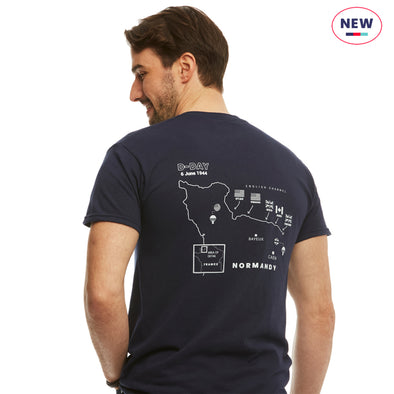 Help for Heroes Navy D-Day Commemorative Map Print T-Shirt