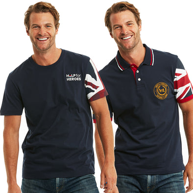 Navy Neptune Polo and Union Jack Sleeve T-Shirt Bundle