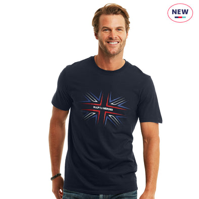 Help for Heroes Navy Union Jack Outline T-Shirt