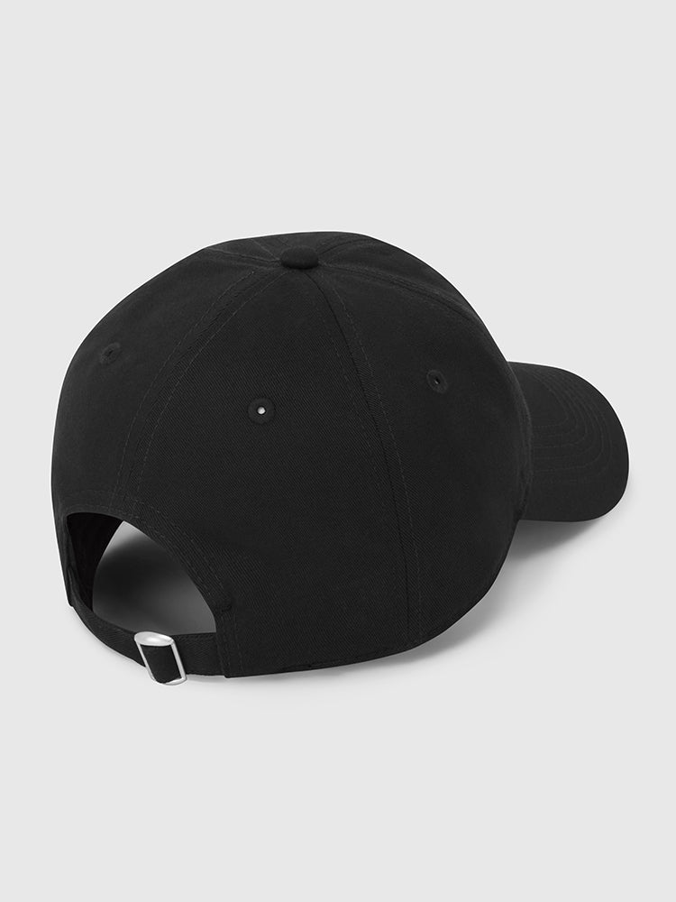 Back image of black baseball cap featuring Help for Heroes logo printed on front