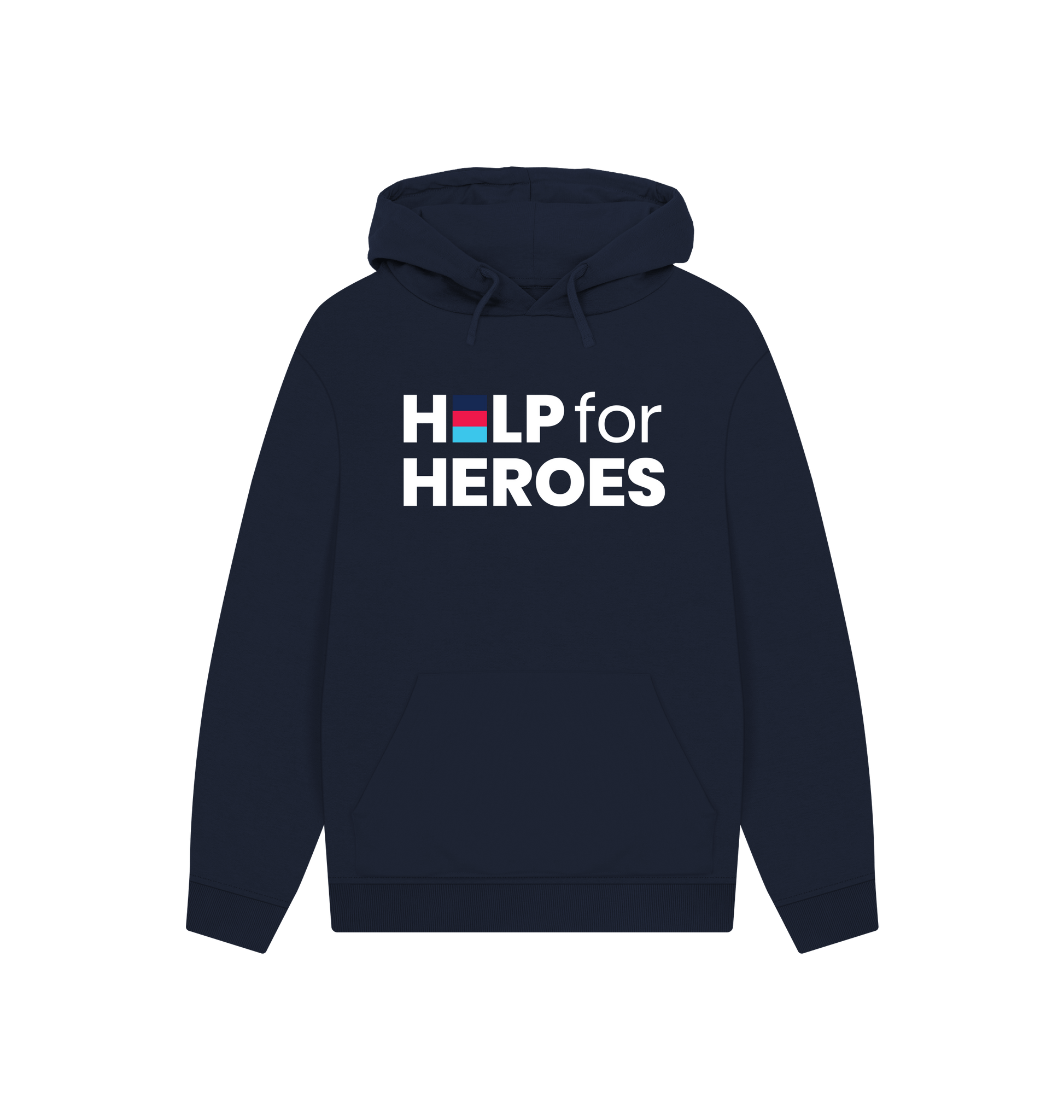 Navy Printed Hoody Front