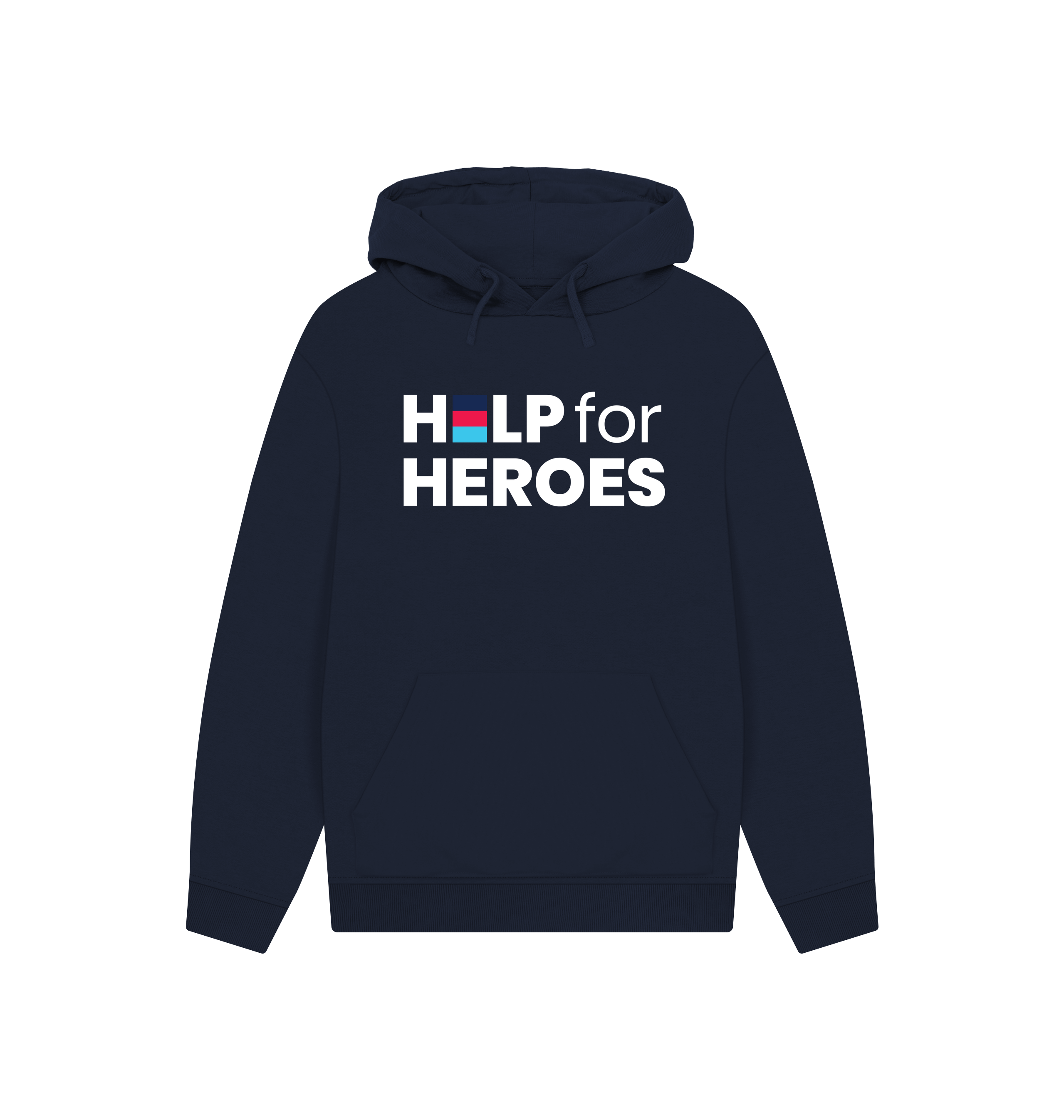 Navy Printed Hoody Front