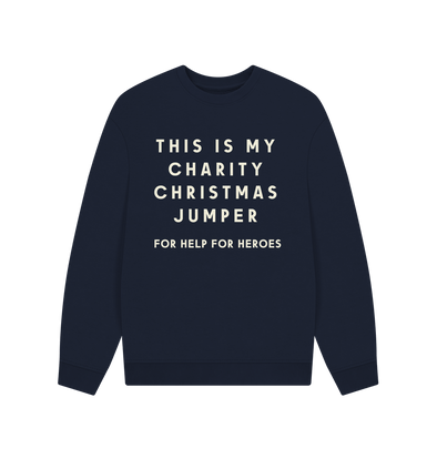 Navy Blue SLOGAN CHARITY CHRISTMAS SWEATSHIRT NAVY