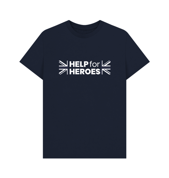 Navy Blue Union Jack Spliced Legacy T-Shirt Navy