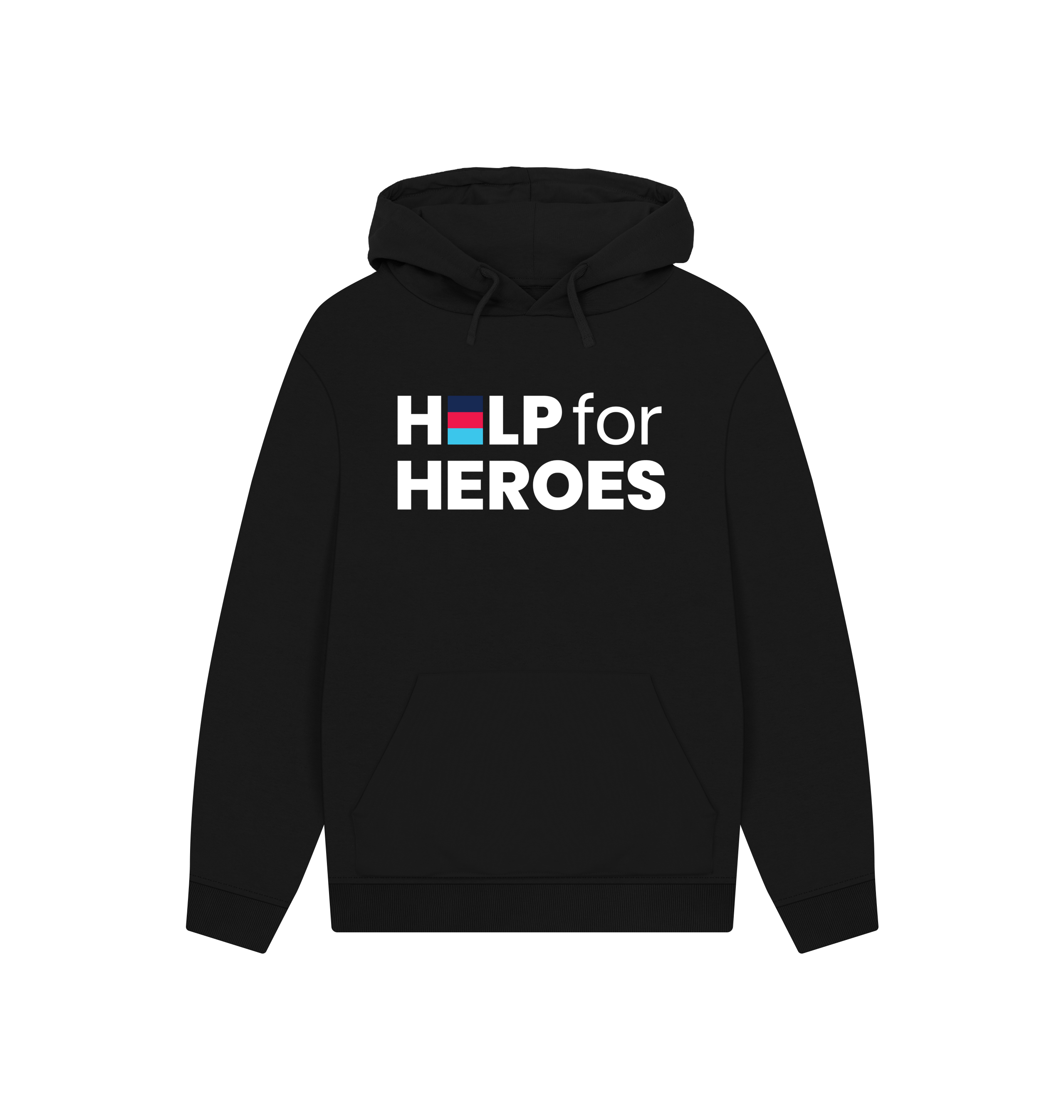 Black Printed Hoody Front