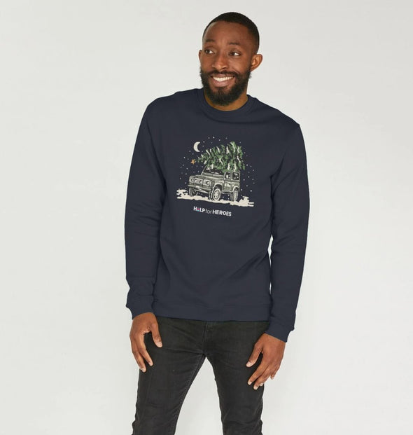 CHRISTMAS LAND ROVER SWEATSHIRT NAVY