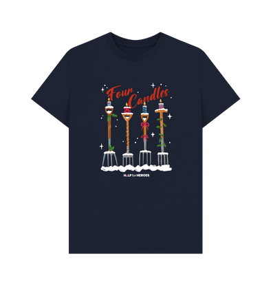 Navy Blue FOUR CANDLES CHRISTMAS TSHIRT NAVY