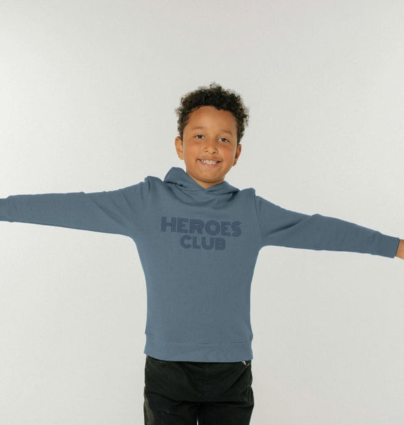 Heroes Club Kids Hoodie Stone Blue