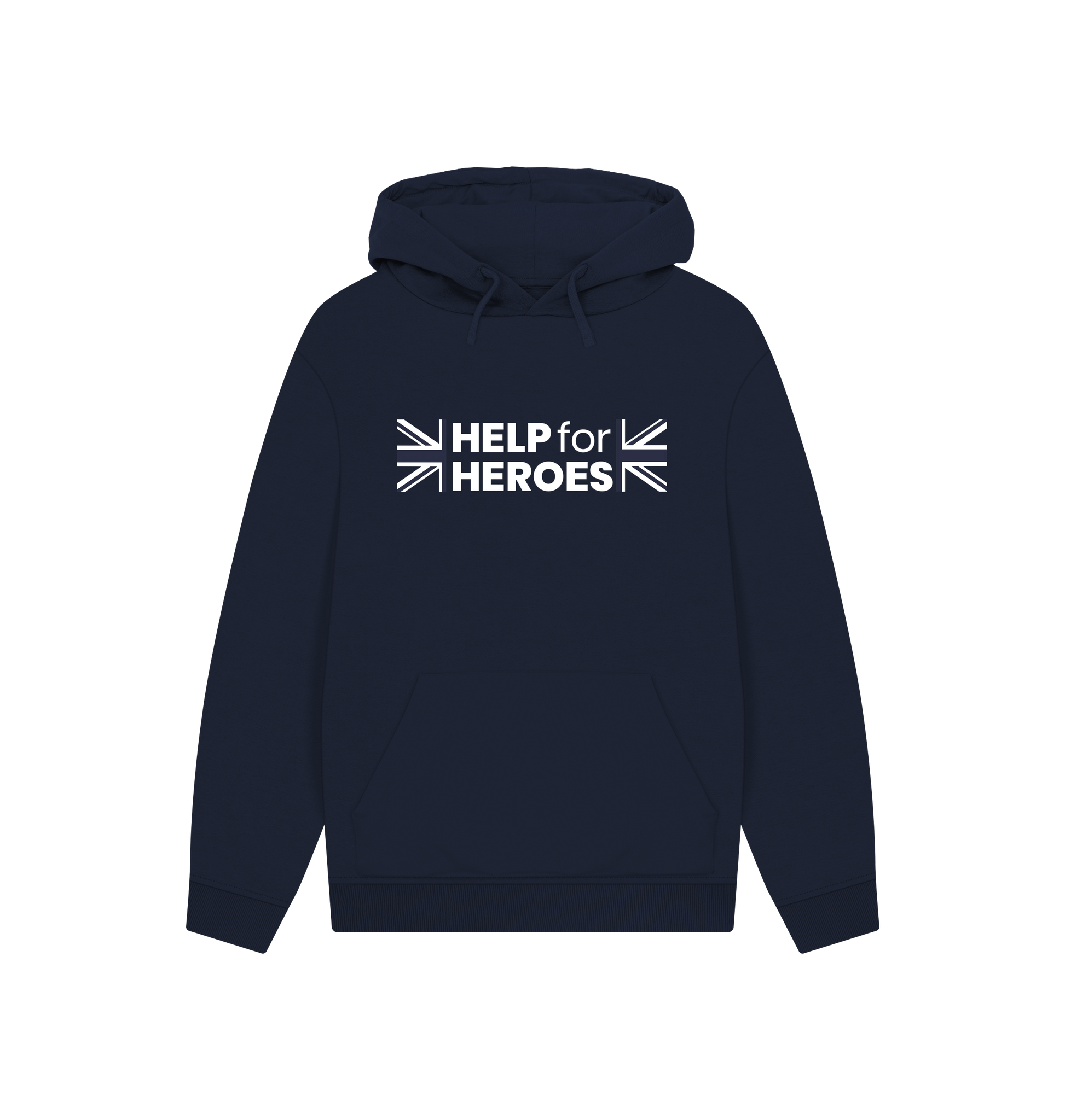 Navy Printed Hoody Front