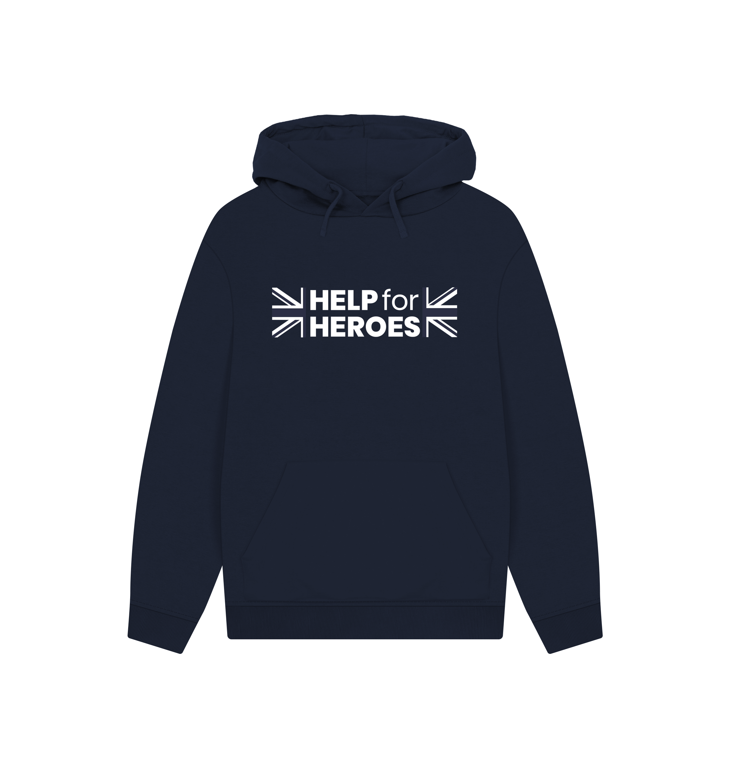 Navy Printed Hoody Front