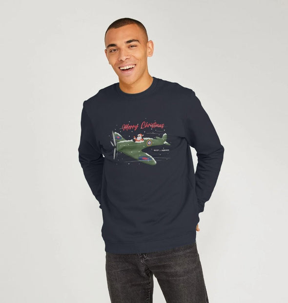 SANTA IN A SPITFIRE CHRISTMAS SWEATSHIRT NAVY