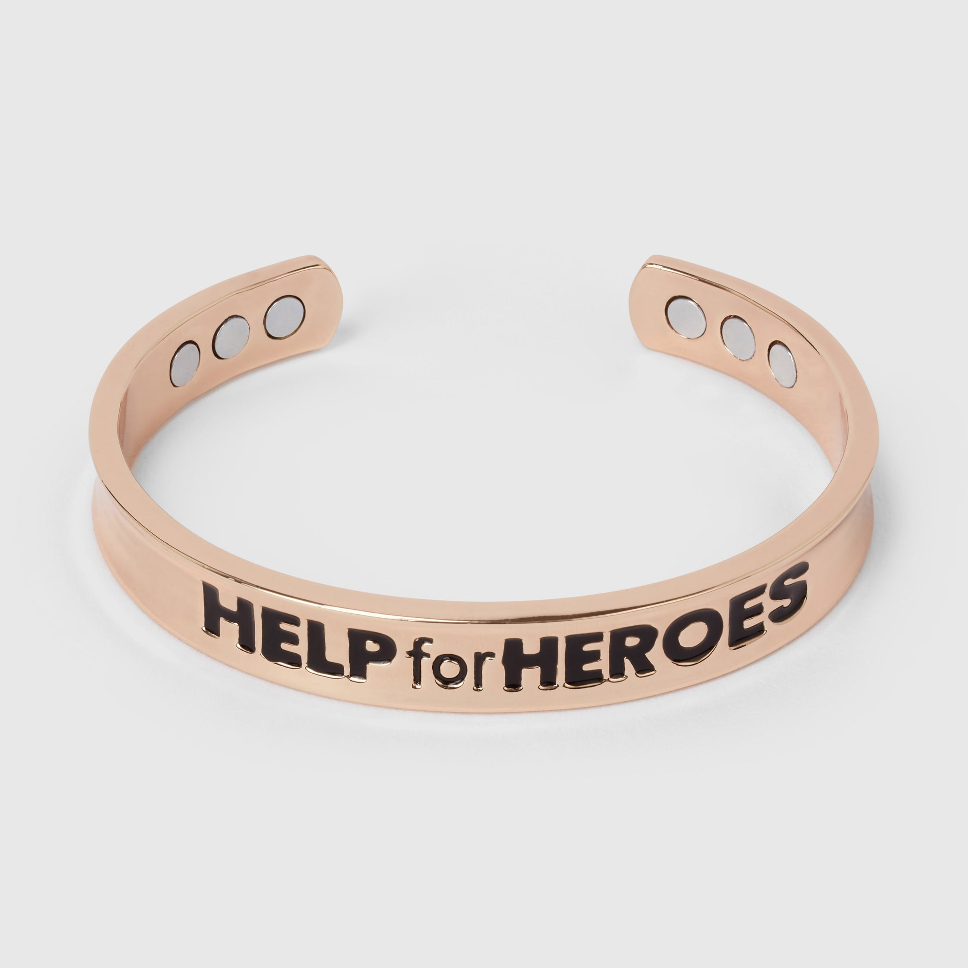 Copper therapy bracelet featuring the Help for Heroes logo