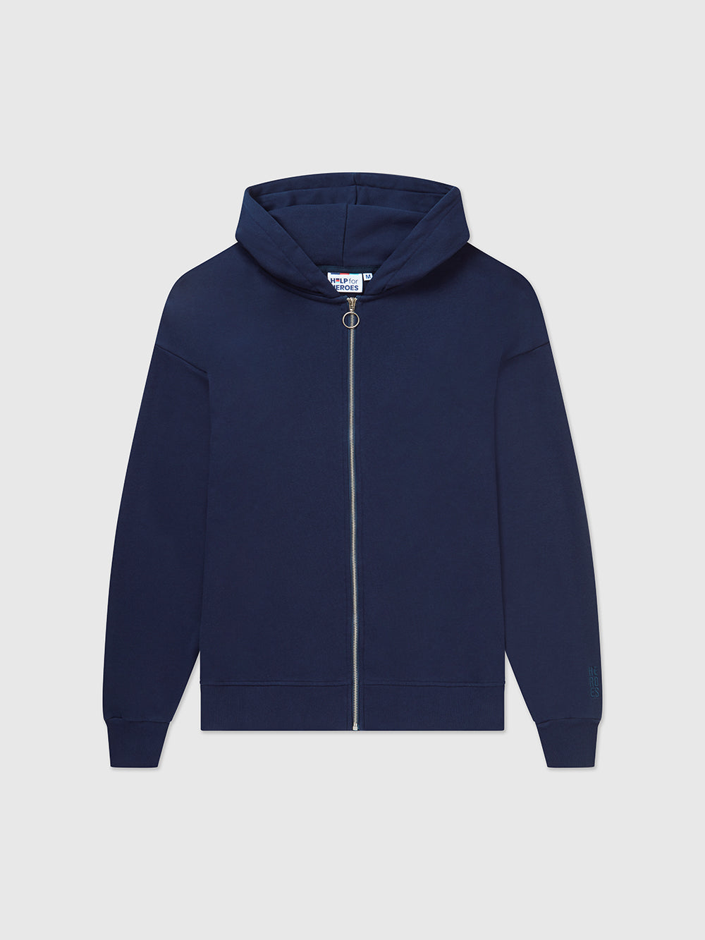 Essential Zip Hoodie in Navy Comfortable with Subtle Help for