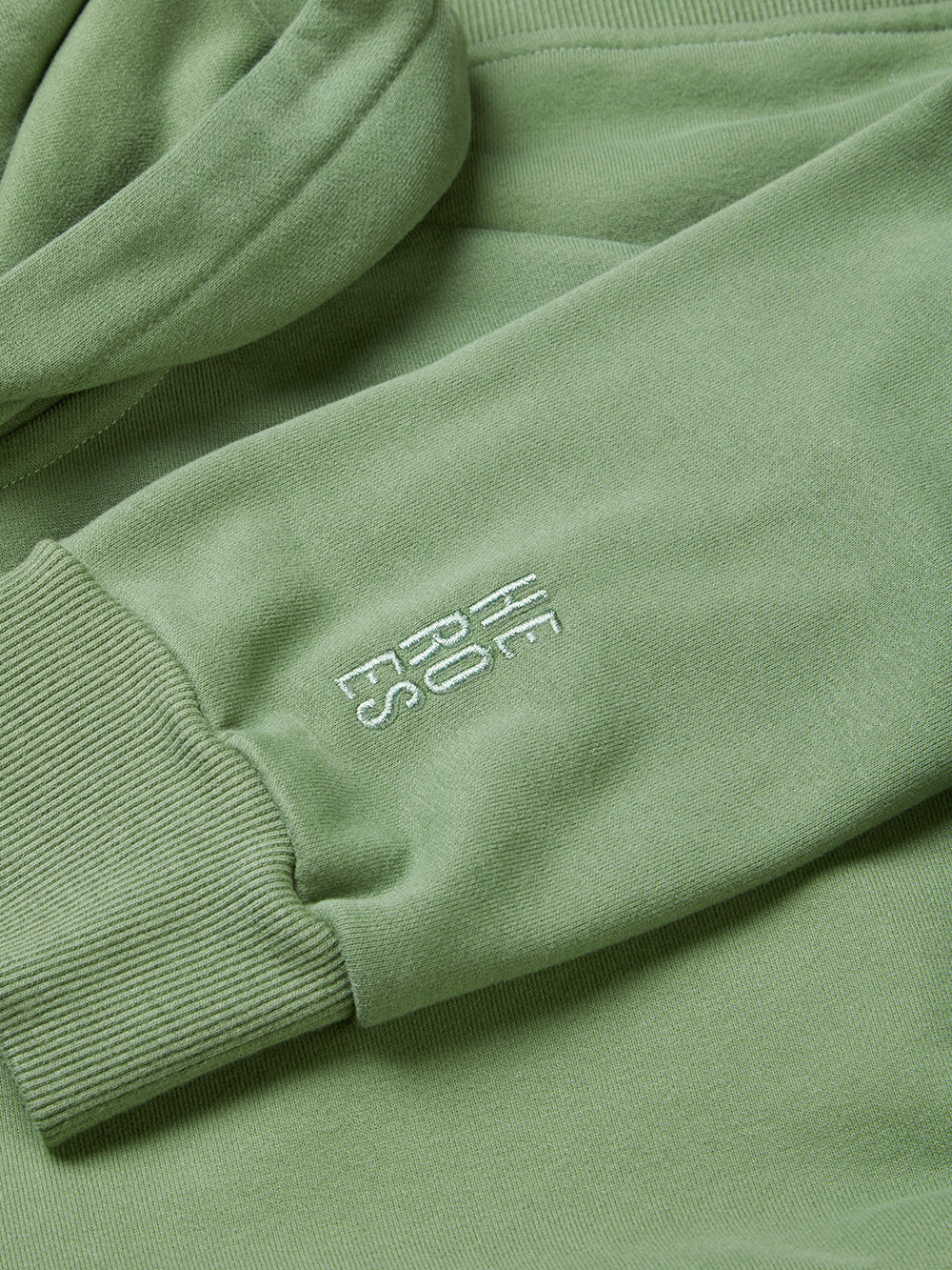 Unisex Essential Relaxed Heroes Zip Hoodie Washed Mid-Green