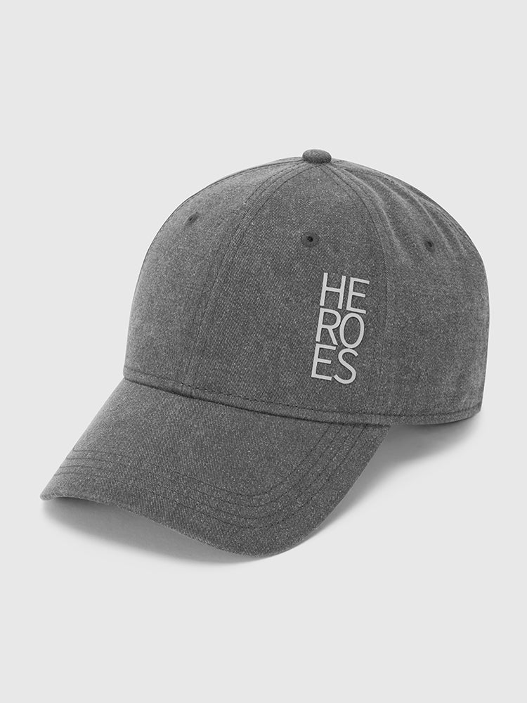 Unisex Heroes Cotton Twill Baseball Cap Grey