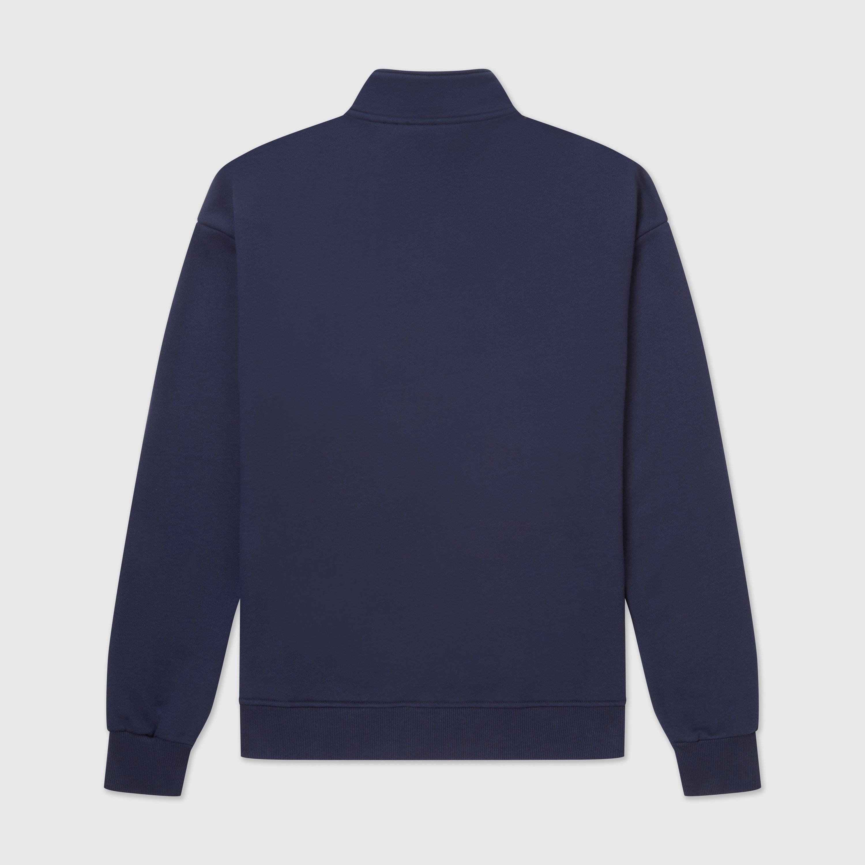 Unisex Essential Relaxed Heroes Half Zip Sweatshirt Washed Navy