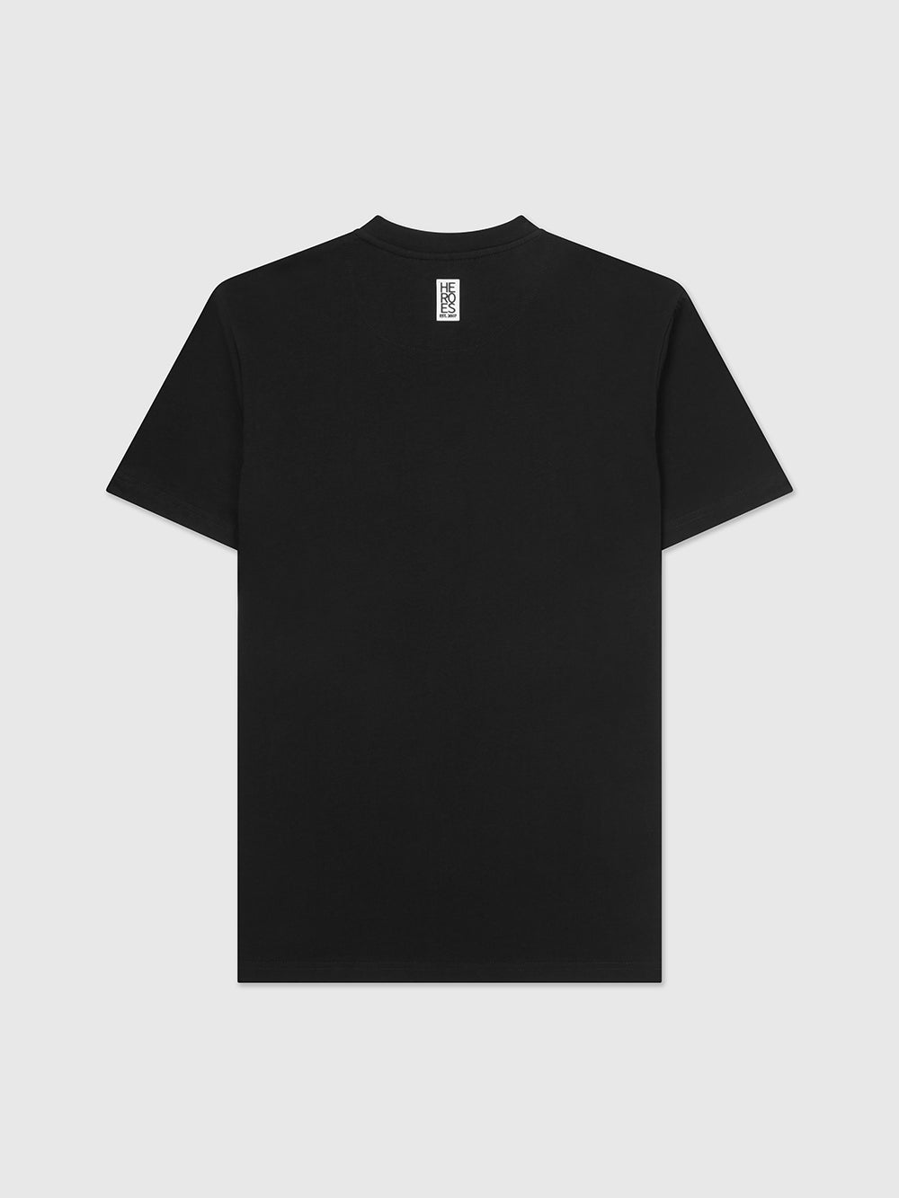 Unisex Heroes Patch Crew Neck T-Shirt Black