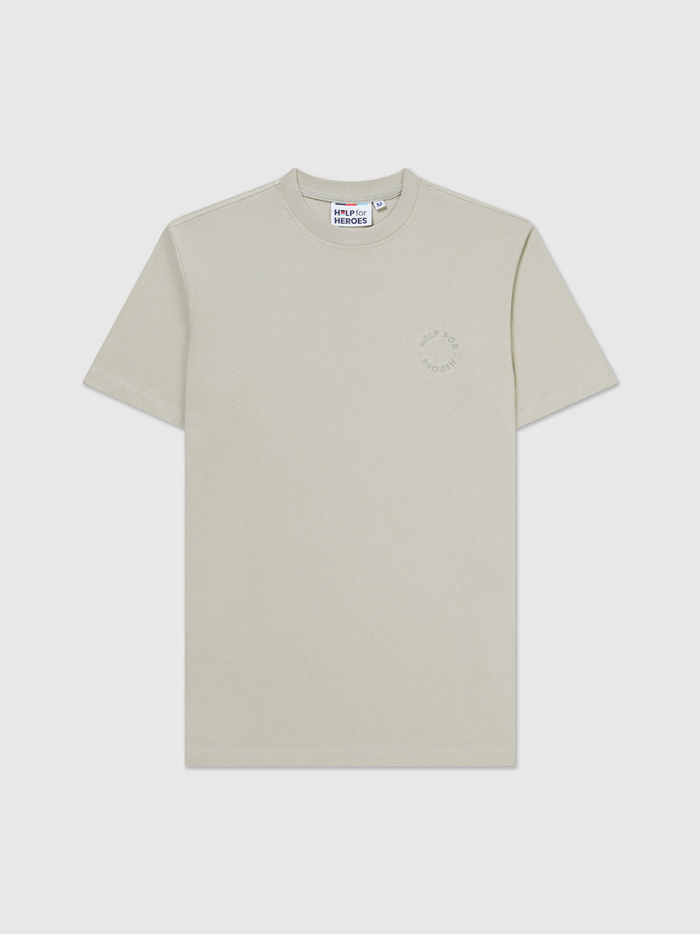 Unisex Heroes Patch Crew Neck T-Shirt Grey