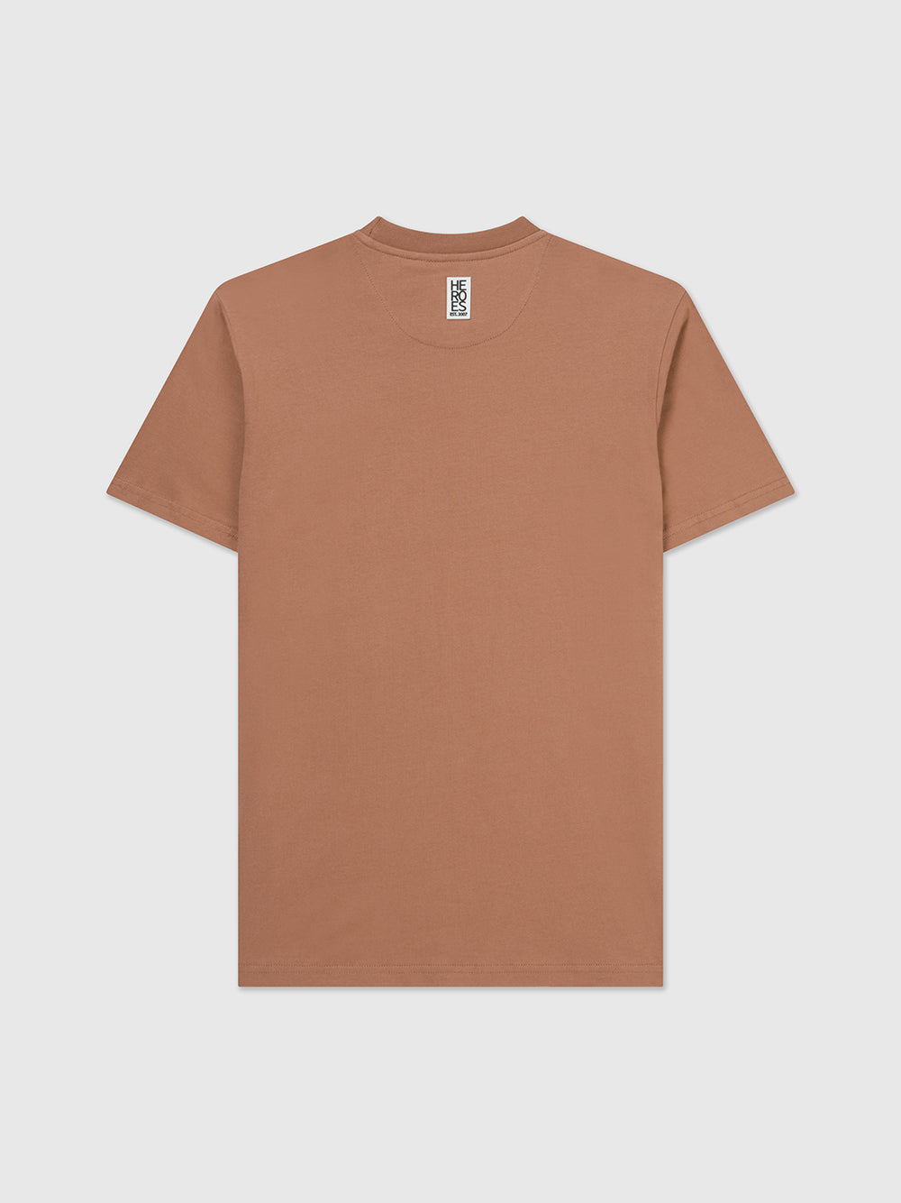 Unisex Heroes Patch Crew Neck T-Shirt Mocha