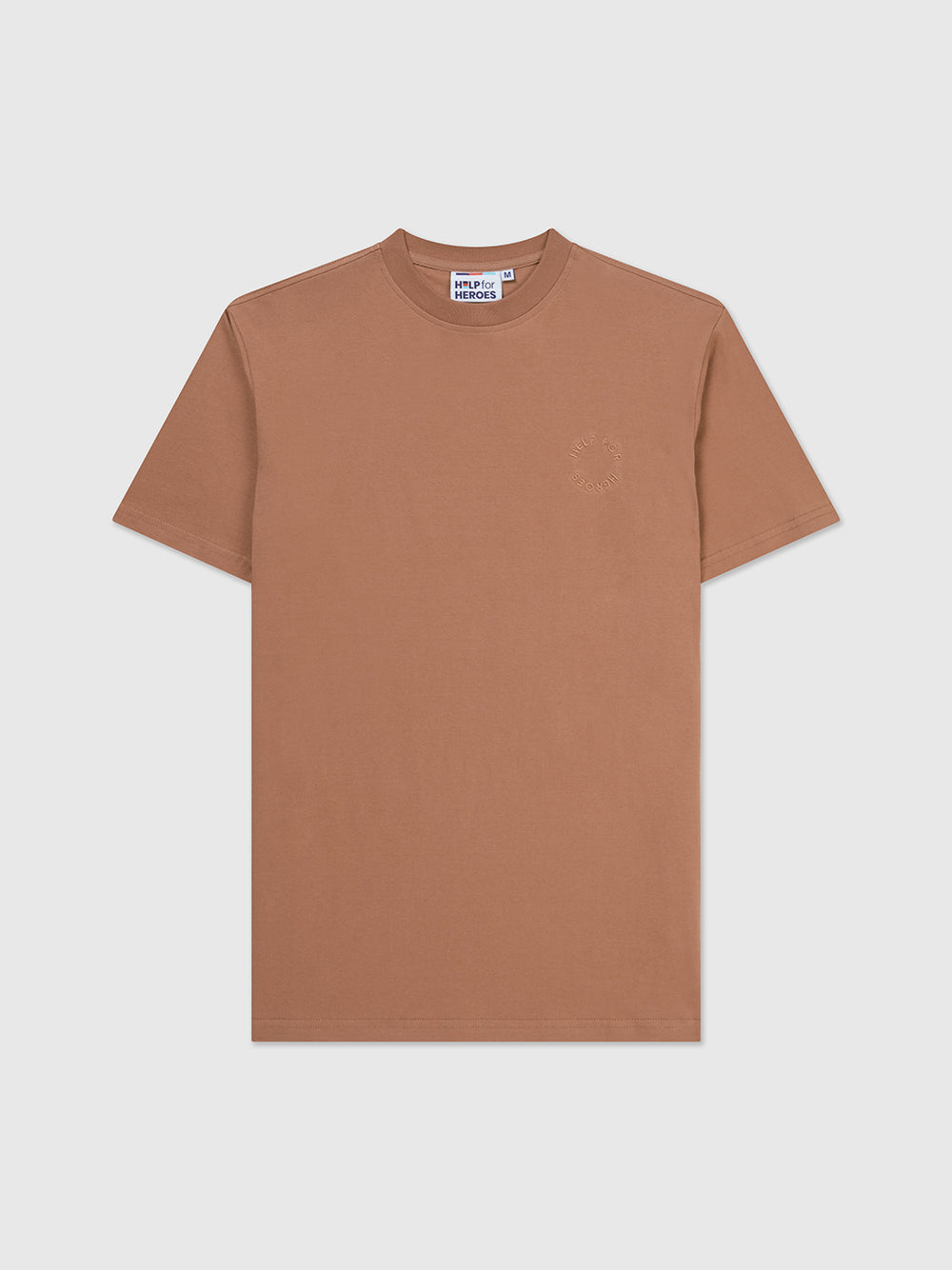 Unisex Heroes Patch Crew Neck T-Shirt Mocha