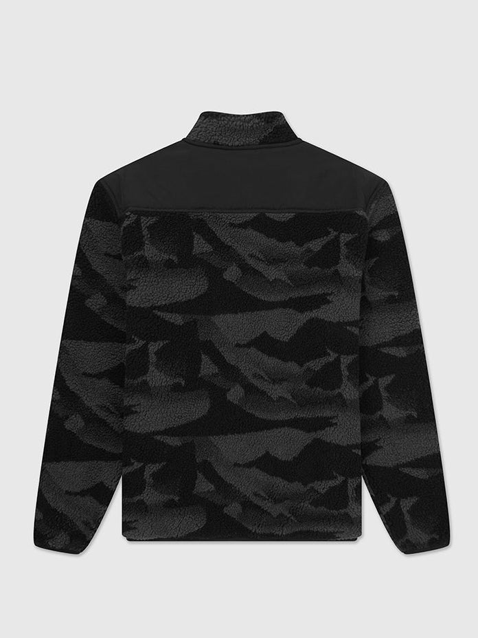 Back of Help for Heroes heavyweight fleece jacket in grey camo