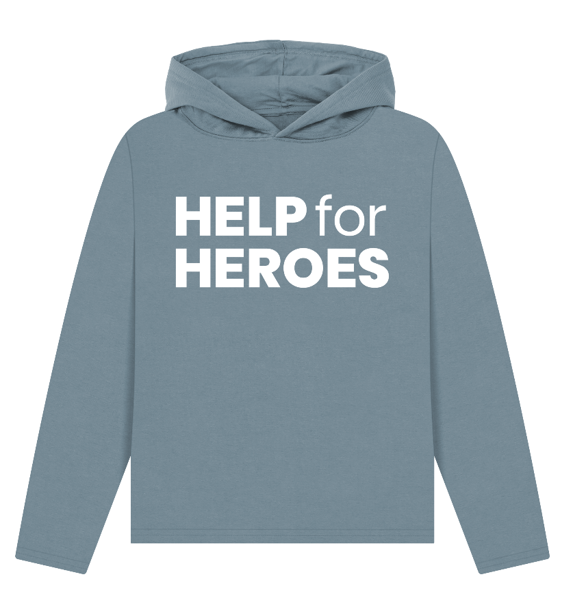 Women's Logo Organic Cottom Hoodie in stone blue