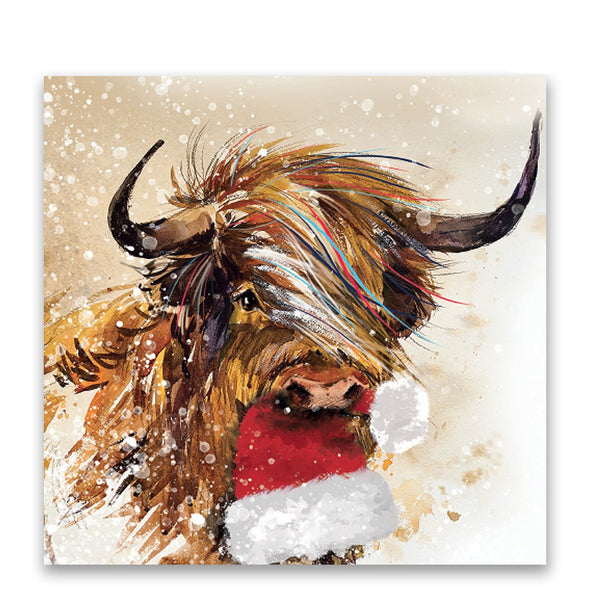 Help for Heroes Highland Cow Charity Christmas Cards - Pack of 10