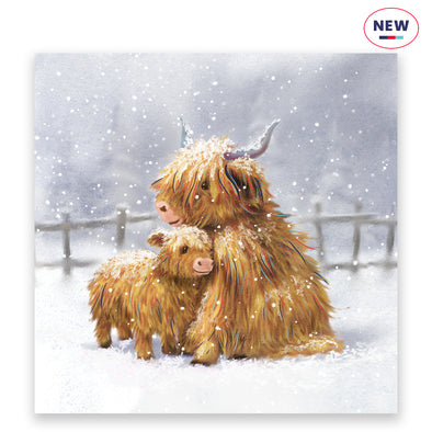 Highland Cow and Calf Charity Christmas Cards - 10 Pack