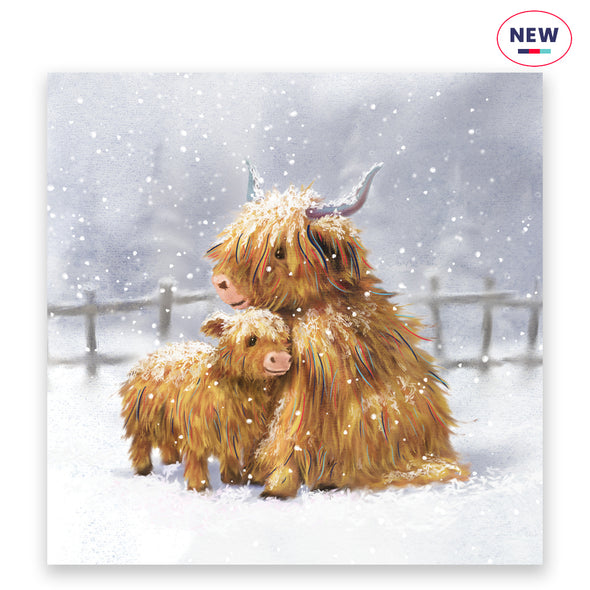 Highland Cow and Calf Charity Christmas Cards - 10 Pack