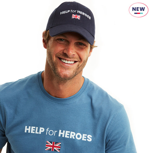 Help for Heroes Blue Union Logo T-Shirt and Baseball Cap Bundle