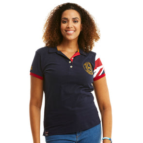 Navy Neptune Union Jack Sleeve Polo