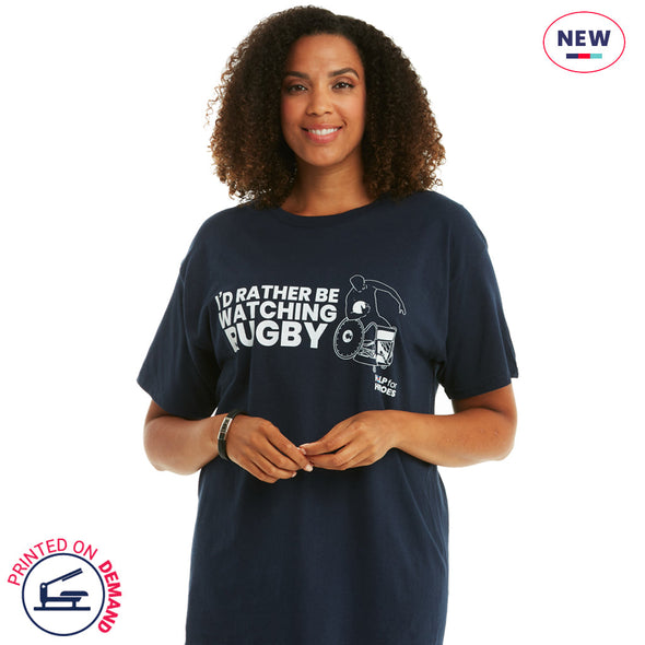 Help for Heroes Navy I'd Rather Be Watching Wheelchair Rugby T-Shirt