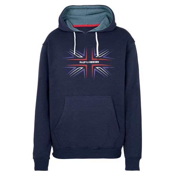 Help for Heroes Navy Union Jack Outline Pullover Hoody