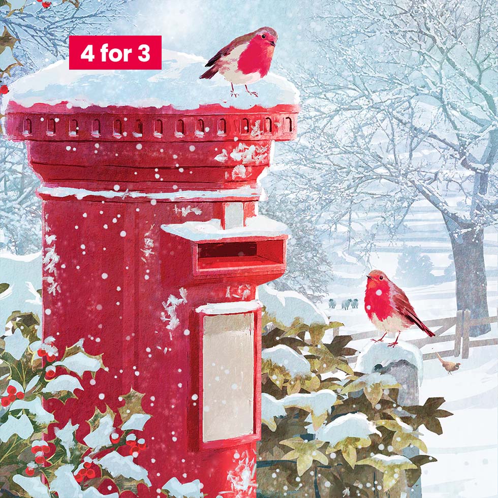 Charity Christmas Cards - Winter Postbox 10pk