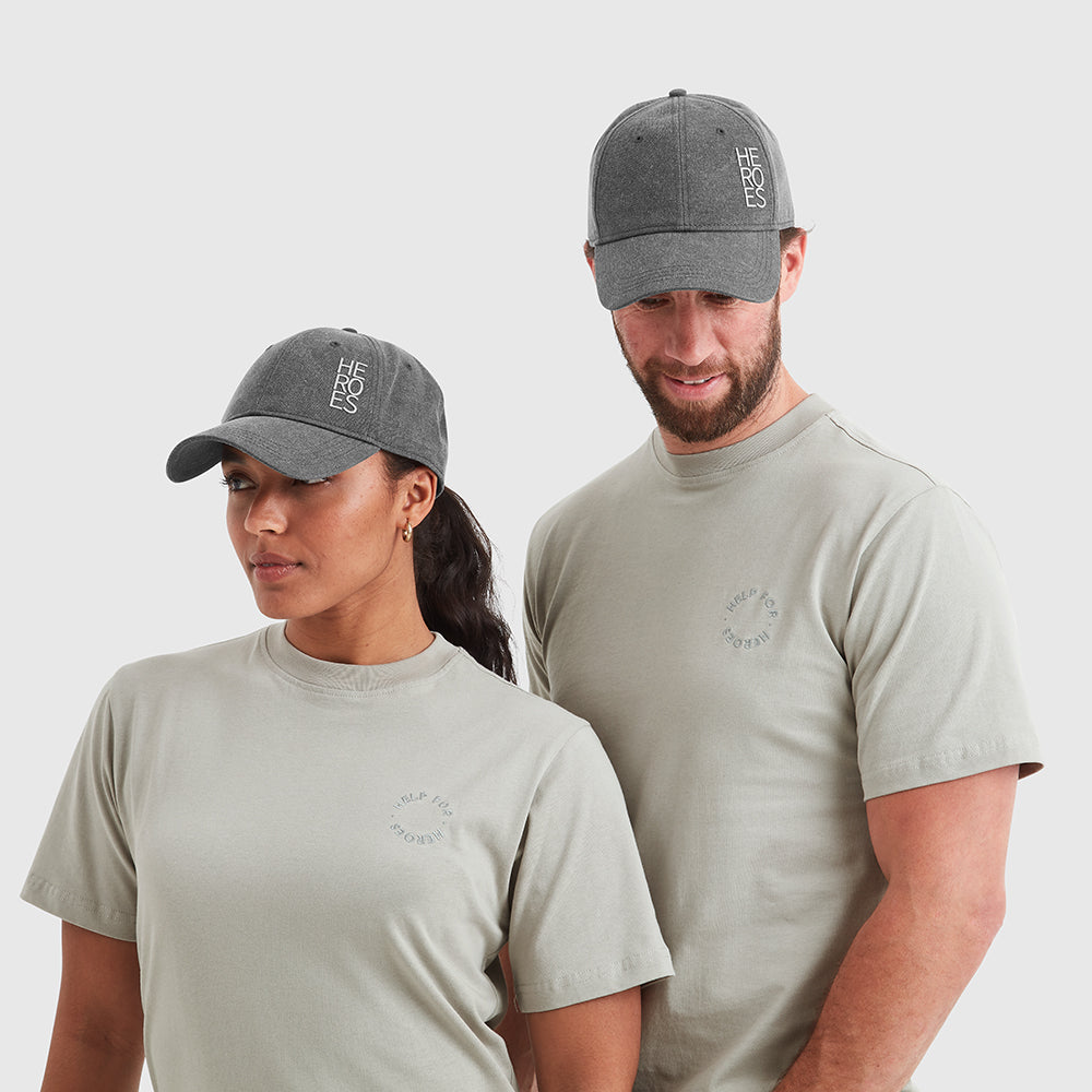 Unisex Heroes Cotton Twill Baseball Cap Grey