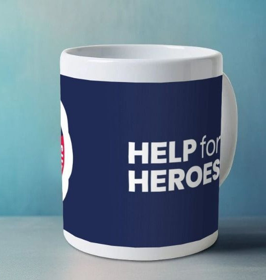 White mug with Navy Help for Heroes print