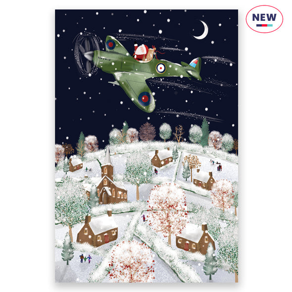 Santa in a Spitfire Charity Christmas Cards - 10 pack