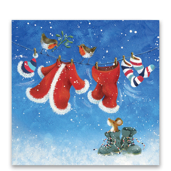 Help for Heroes Santa's Washing Line Charity Christmas Cards - Pack of 10