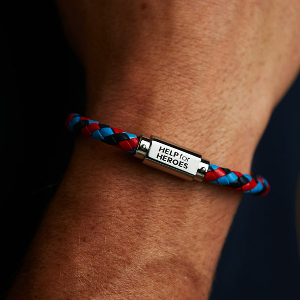Help for Heroes Tri-Colour Leather ID Bar Bracelet