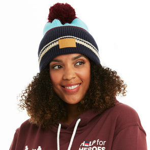 Help for Heroes Tri Stripe Rib Knit Bobble Hat