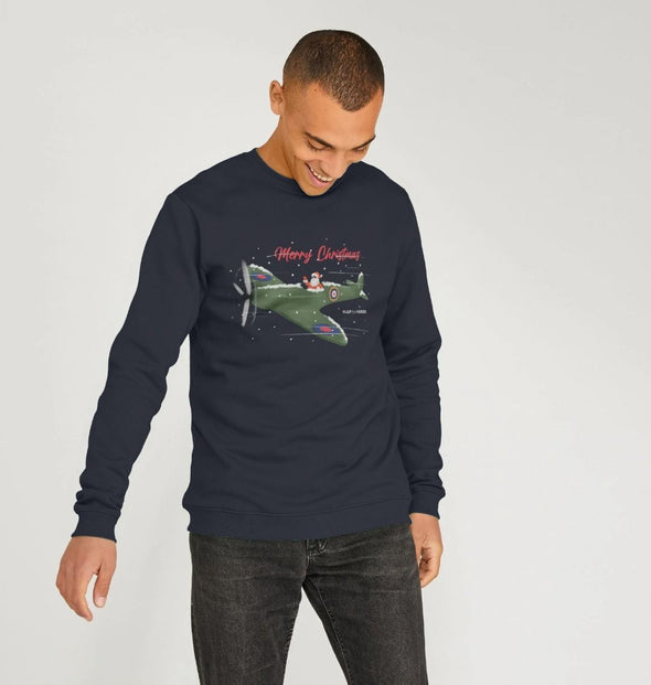 SANTA IN A SPITFIRE CHRISTMAS SWEATSHIRT NAVY