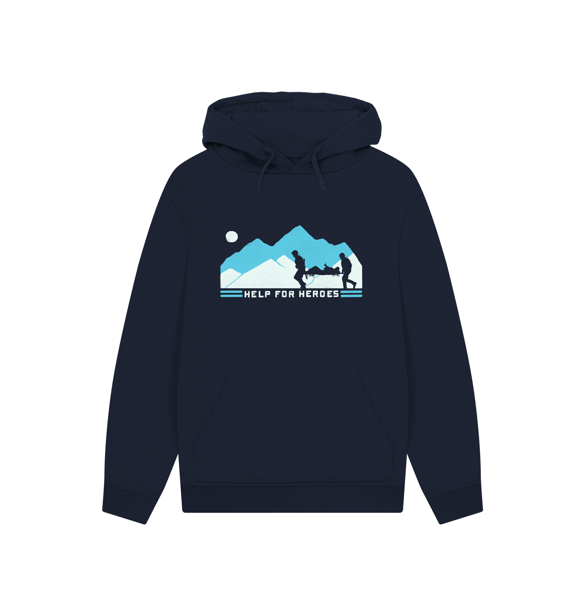 Navy Printed Hoody Front