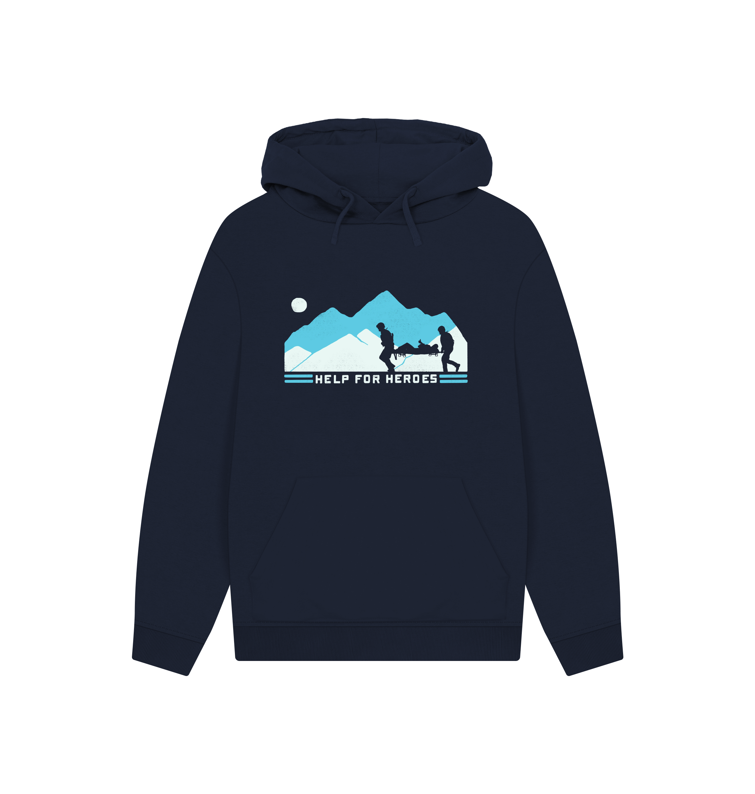 Navy Printed Hoody Front