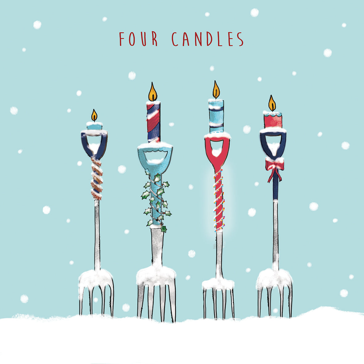 Help for Heroes Charity Christmas card featuring the classing four candles design, perfect Xmas