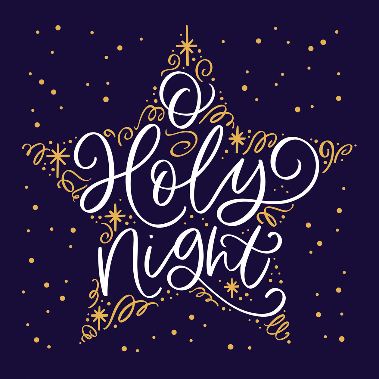 Help for Heroes Charity Christmas card featuring a star displaying O Holy Night