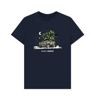 Navy Blue CHRISTMAS LAND ROVER T-SHIRT NAVY