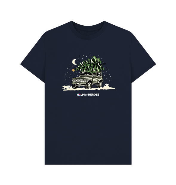 Navy Blue CHRISTMAS LAND ROVER T-SHIRT NAVY