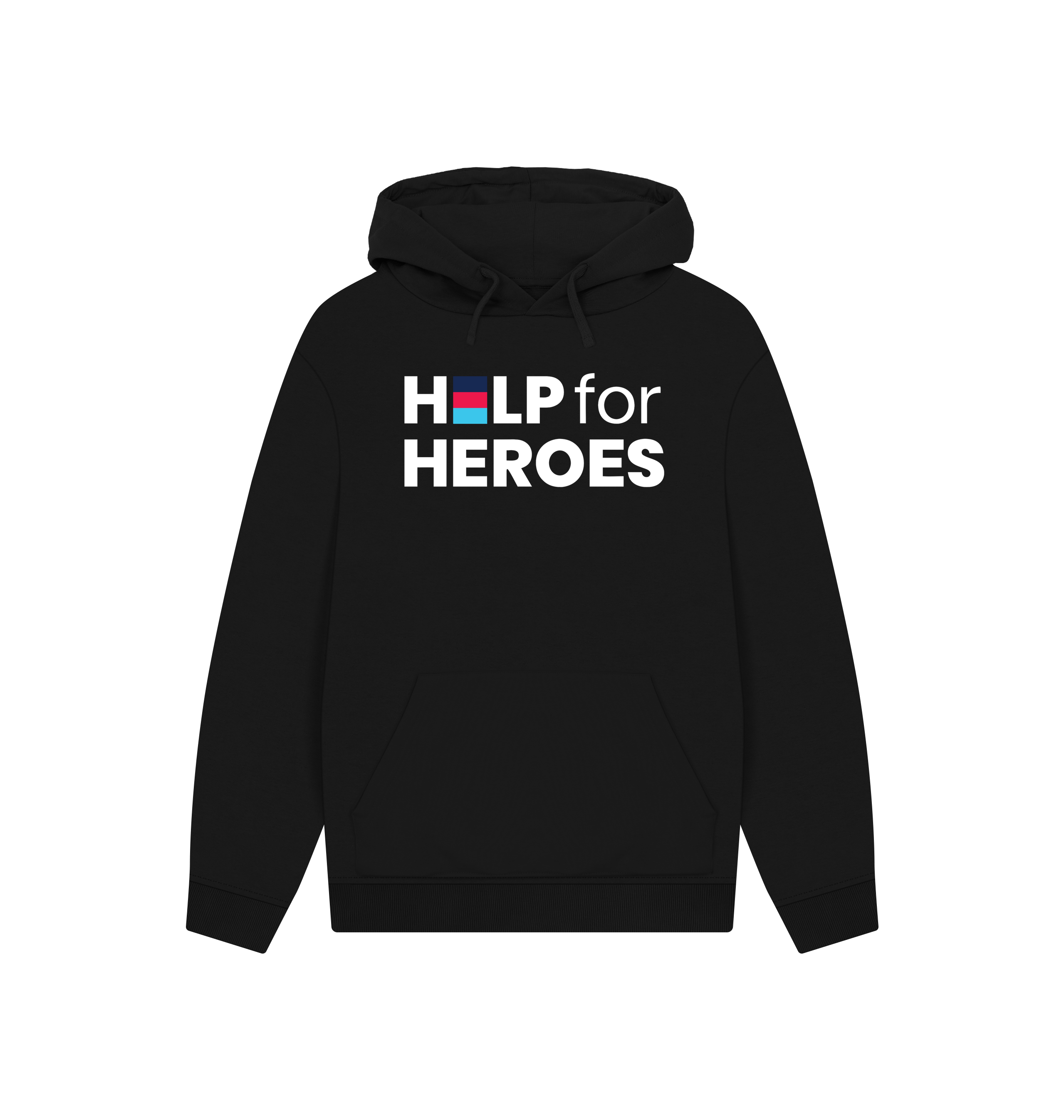 Black Printed Hoody Front
