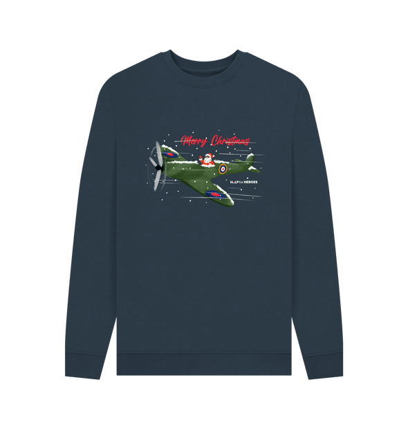 Navy Blue SANTA IN A SPITFIRE CHRISTMAS SWEATSHIRT NAVY